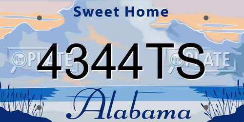 4344TS Alabama License Plate