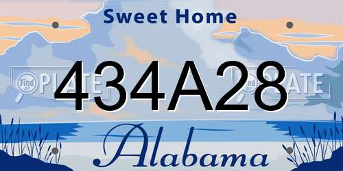 434A28 Alabama License Plate