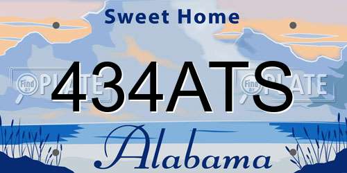 434ATS Alabama License Plate