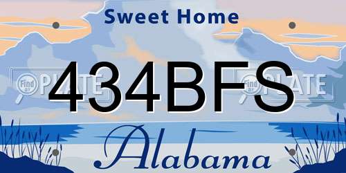 434BFS Alabama License Plate