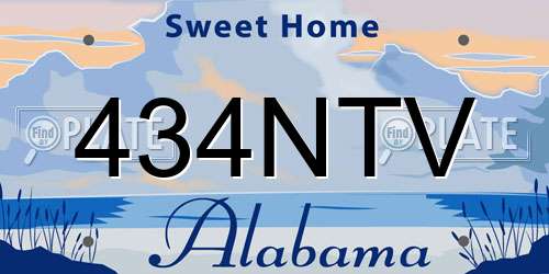 434NTV Alabama License Plate