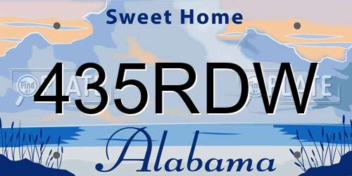 435RDW Alabama License Plate