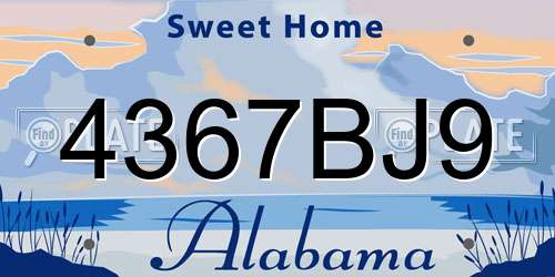 4367BJ9 Alabama License Plate