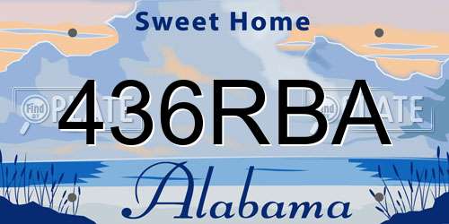 436RBA Alabama License Plate