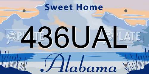 436UAL Alabama License Plate