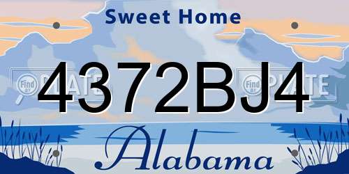 4372BJ4 Alabama License Plate