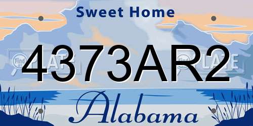 4373AR2 Alabama License Plate