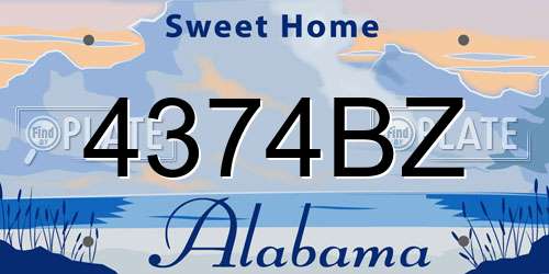 4374BZ Alabama License Plate