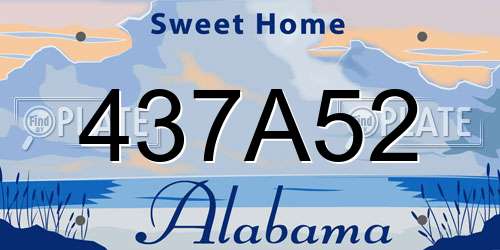 437A52 Alabama License Plate