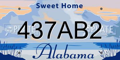 437AB2 Alabama License Plate