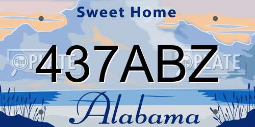 437ABZ Alabama License Plate