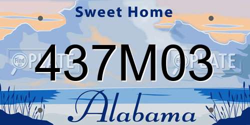 437M03 Alabama License Plate