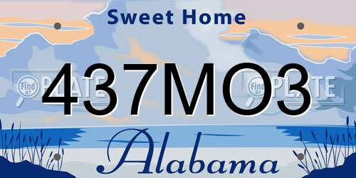437MO3 Alabama License Plate