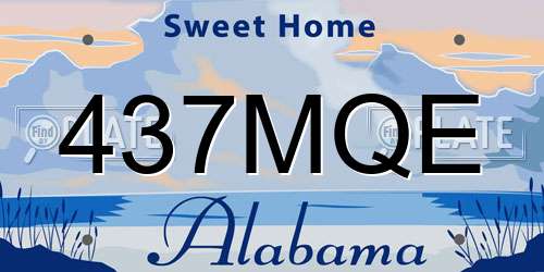 437MQE Alabama License Plate