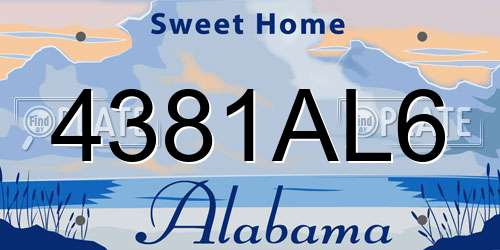 4381AL6 Alabama License Plate
