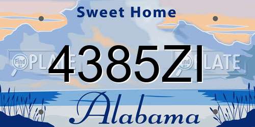 4385ZI Alabama License Plate