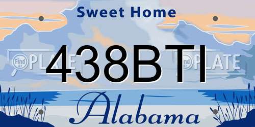 438BTI Alabama License Plate