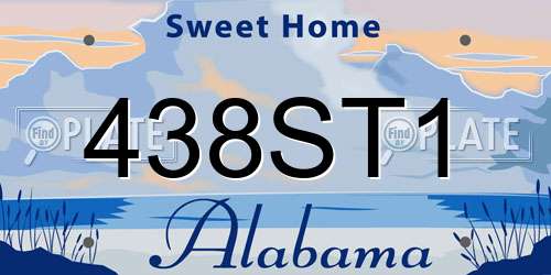 438ST1 Alabama License Plate
