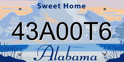 43A00T6 Alabama License Plate