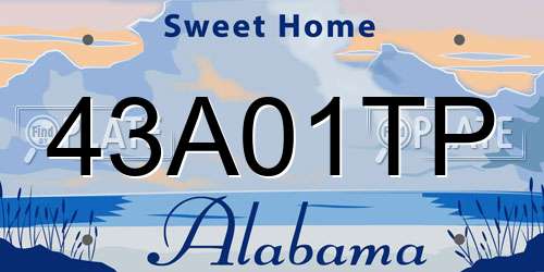 43A01TP Alabama License Plate