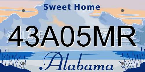 43A05MR Alabama License Plate