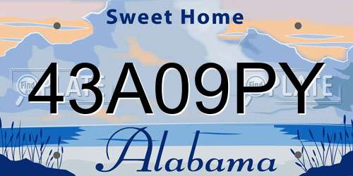 43A09PY Alabama License Plate