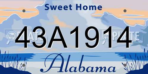 43A1914 Alabama License Plate