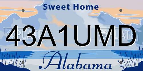 43A1UMD Alabama License Plate