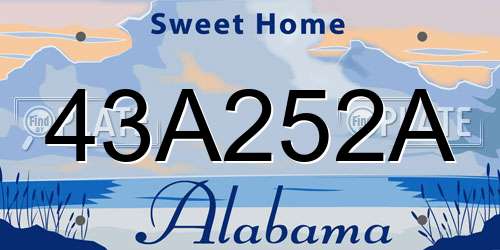 43A252A Alabama License Plate