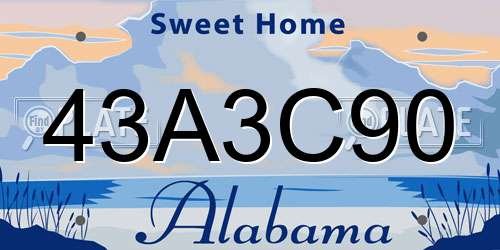 43A3C90 Alabama License Plate