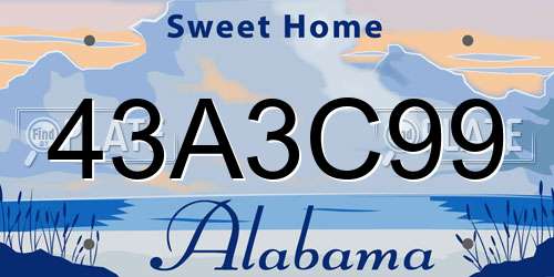 43A3C99 Alabama License Plate