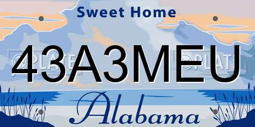 43A3MEU Alabama License Plate