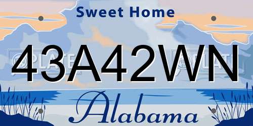 43A42WN Alabama License Plate