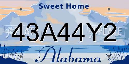 43A44Y2 Alabama License Plate