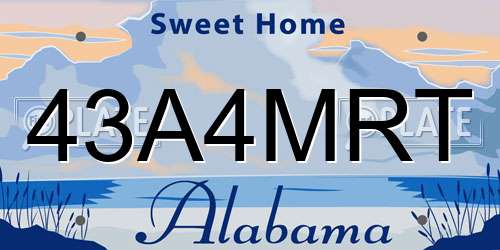 43A4MRT Alabama License Plate