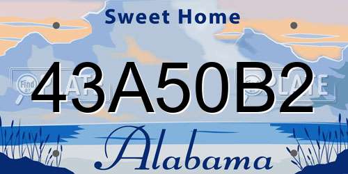 43A50B2 Alabama License Plate