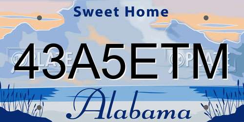 43A5ETM Alabama License Plate