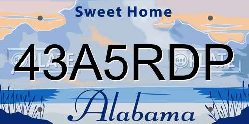 43A5RDP Alabama License Plate