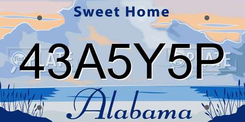 43A5Y5P Alabama License Plate