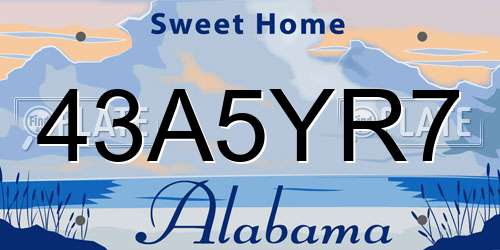 43A5YR7 Alabama License Plate