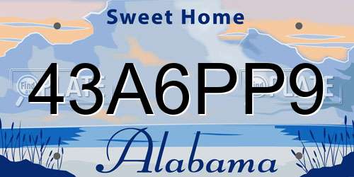 43A6PP9 Alabama License Plate