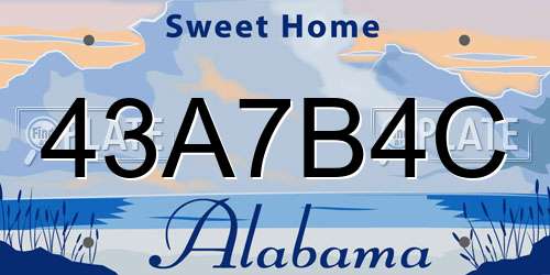 43A7B4C Alabama License Plate