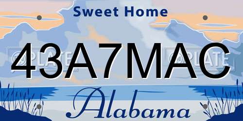43A7MAC Alabama License Plate