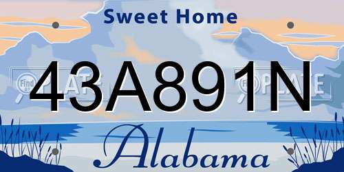 43A891N Alabama License Plate