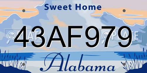 43AF979 Alabama License Plate
