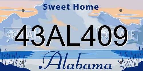 43AL409 Alabama License Plate