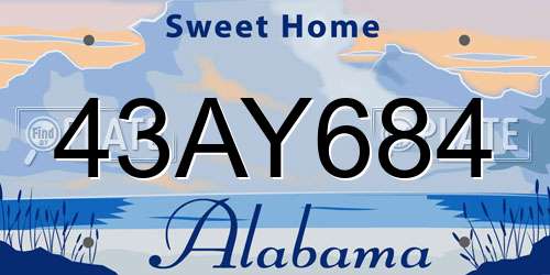 43AY684 Alabama License Plate