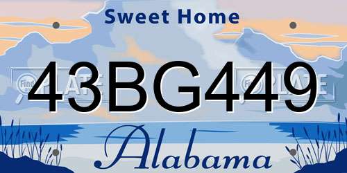 43BG449 Alabama License Plate