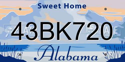 43BK720 Alabama License Plate