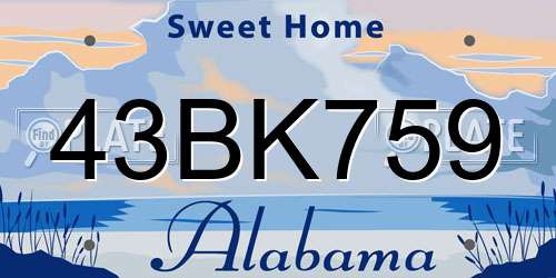 43BK759 Alabama License Plate